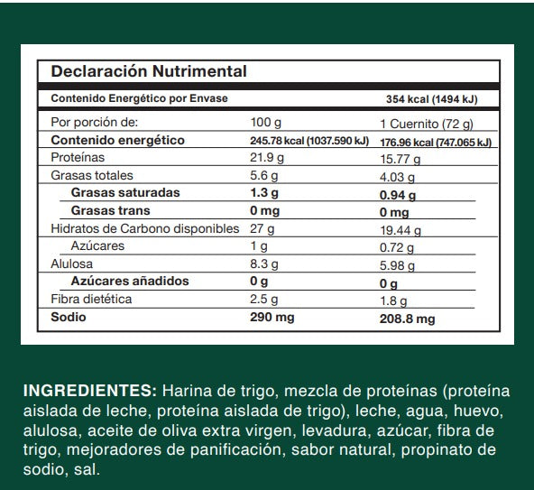 🥐 Cuernitos altos en proteína Zone Foods®️ Caja con 7 paquetes con 2 cuernitos por bolsa