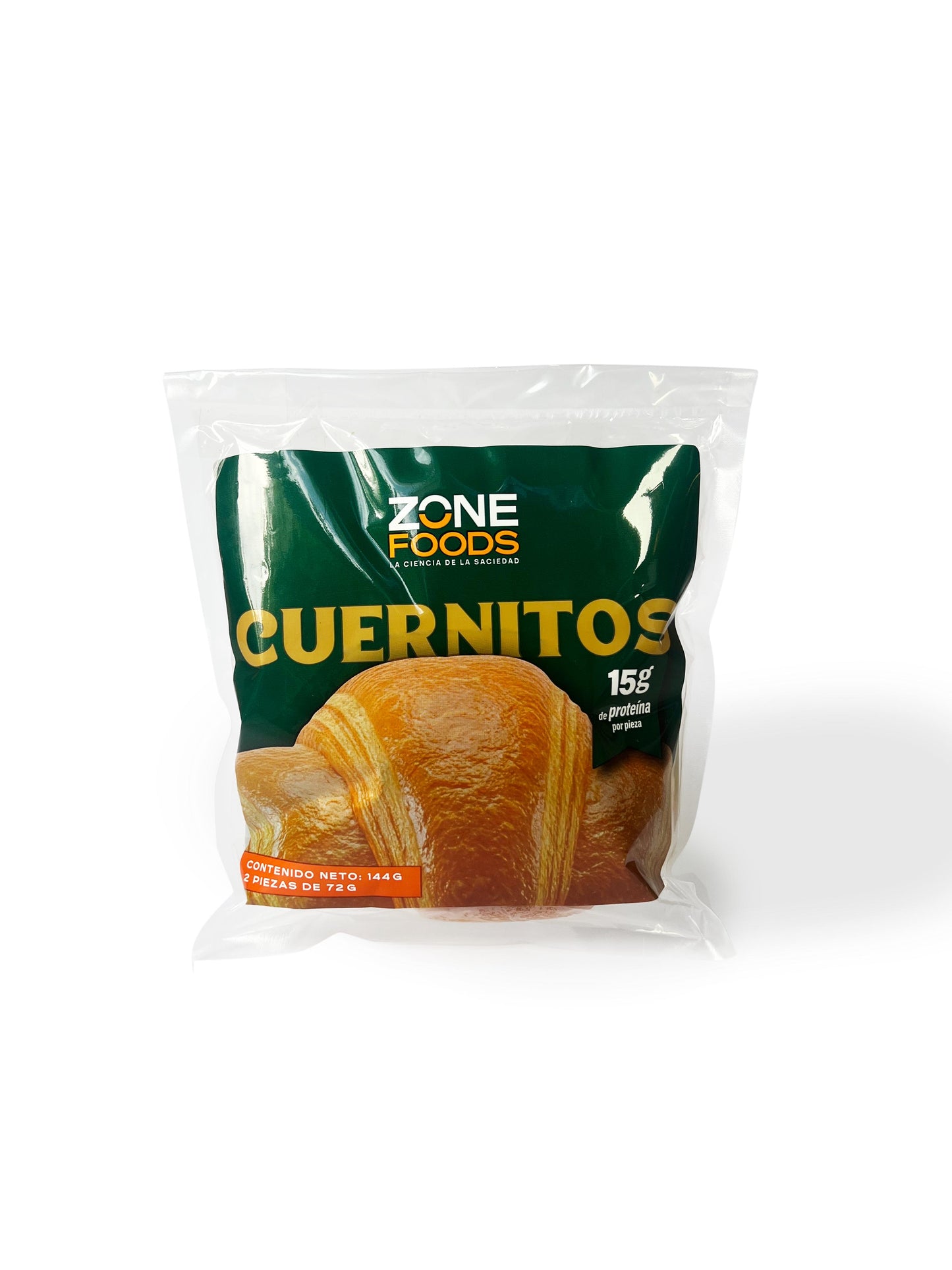 🥐 Cuernitos altos en proteína Zone Foods®️ Caja con 7 paquetes con 2 cuernitos por bolsa