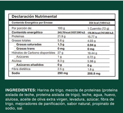 🥐 Cuernitos altos en proteína Zone Foods®️ Caja con 7 paquetes con 2 cuernitos por bolsa